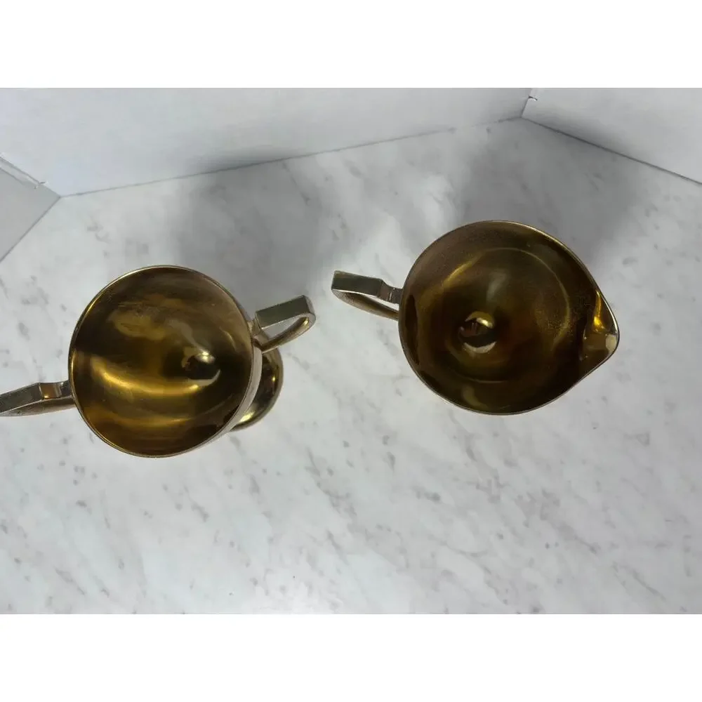 Vintage Dirilyte Bronze Alloy Creamer & Sugar Set – Golden Hue Hollowware